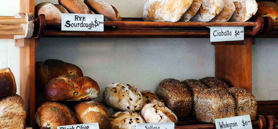 Auslage in einer Bäckerei in Oamaru